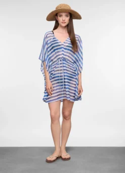 Caftano copricostume in chiffon donna