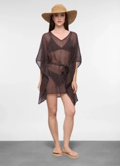 Caftano copricostume in chiffon donna