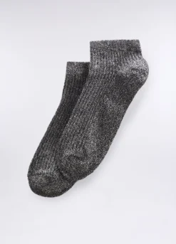 Calze corte misto cotone stretch con filo lurex donna