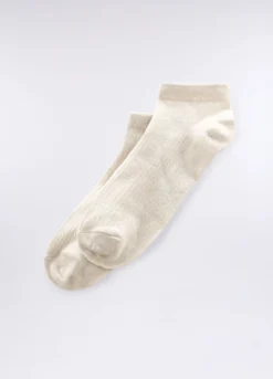 Calze corte misto cotone stretch con filo lurex donna