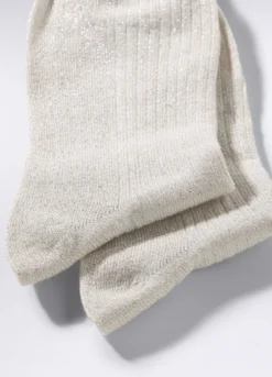 Calze corte misto cotone stretch con filo lurex donna