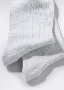 Calze corte misto cotone stretch con filo lurex donna