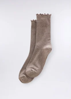 Calze in costina con filo lurex donna