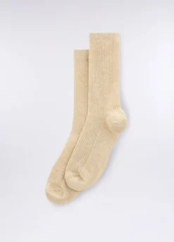 Calze midi in costina di cotone stretch donna
