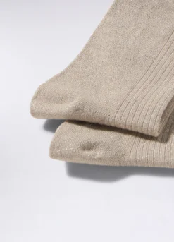 Calze midi in costina misto cotone stretch donna