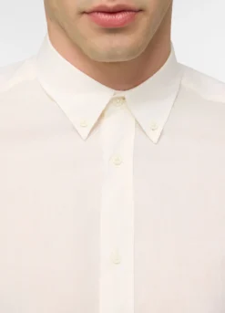Camica regular fit con colletto button down in voile di cotone