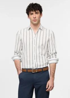 Camica regular fit con collo classico in cotone uomo