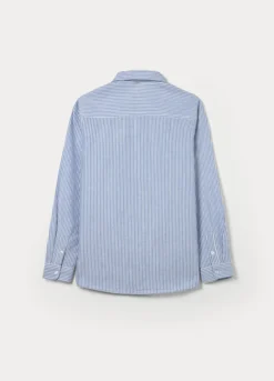 Camicia a righe in puro cotone regular fit ragazzo