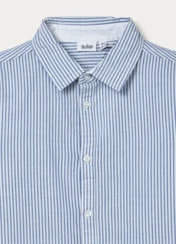 Camicia a righe in puro cotone regular fit ragazzo