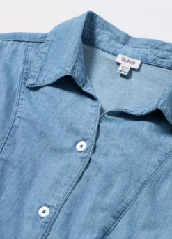Camicia in chambray di puro cotone bambina
