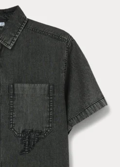Camicia in chambray di puro cotone ragazzo