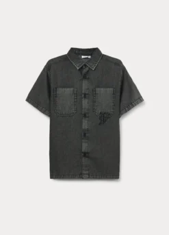 Camicia in chambray di puro cotone ragazzo