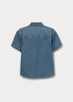 Camicia in denim di puro cotone bambino