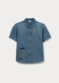 Camicia in denim di puro cotone bambino