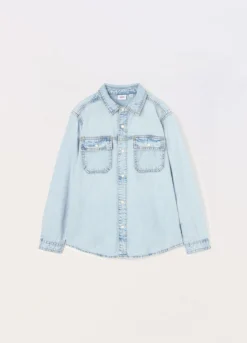 Camicia in denim di puro cotone ragazzo