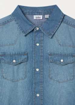 Camicia in denim di puro cotone bambino