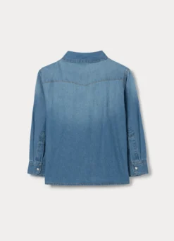 Camicia in denim di puro cotone bambino