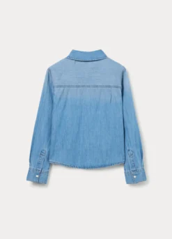 Camicia in denim di puro cotone ragazza