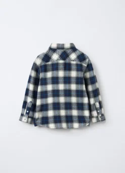 Camicia in flanella di puro cotone con colletto botton down Fit Regular bambino