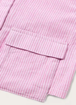 Camicia misto lino a righe ragazza