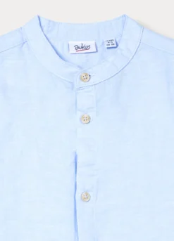Camicia regular fit misto lino bambino