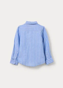 Camicia regular fit misto lino bambino