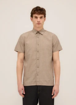 Camicia a maniche corte a quadretti uomo