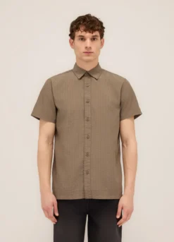 Camicia a maniche corte a quadretti uomo