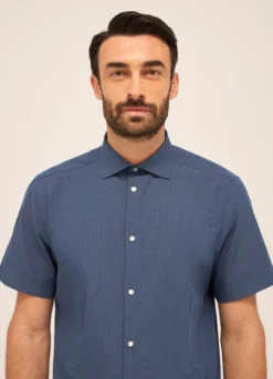 Camicia a maniche corte a quadretti uomo