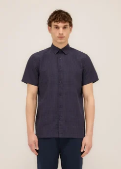 Camicia a maniche corte a quadretti uomo