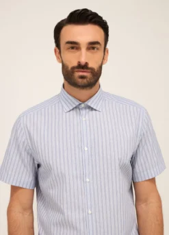 Camicia a maniche corte a righe uomo