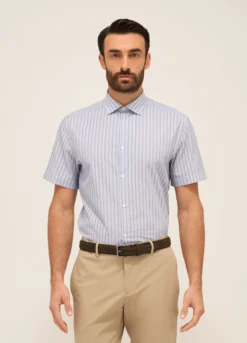 Camicia a maniche corte a righe uomo
