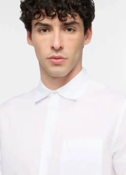 Camicia a maniche corte con collo classico in cotone uomo