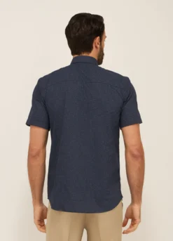 Camicia a maniche corte con micro-motivo uomo