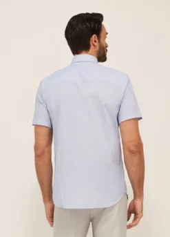 Camicia a maniche corte con micro-motivo uomo