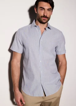 Camicia a maniche corte con stampa uomo