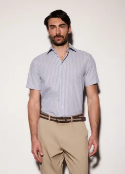 Camicia a maniche corte con stampa uomo