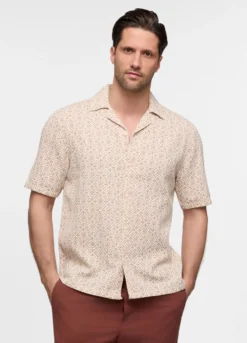 Camicia a maniche corte con stampa uomo