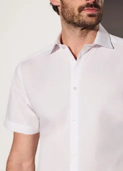 Camicia a maniche corte in misto cotone uomo