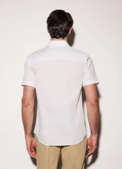 Camicia a maniche corte in misto cotone uomo