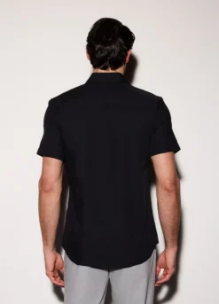 Camicia a maniche corte in misto cotone uomo