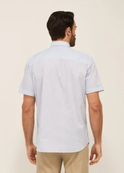Camicia a maniche corte in misto cotone uomo