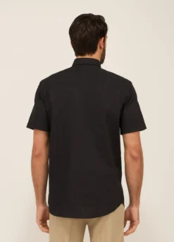 Camicia a maniche corte in misto cotone uomo
