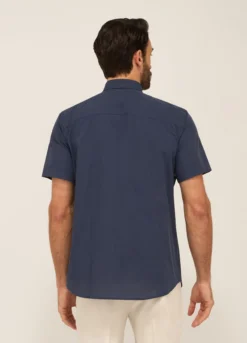 Camicia a maniche corte in misto cotone uomo