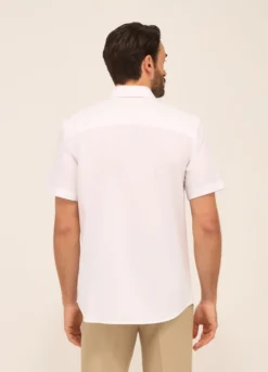 Camicia a maniche corte in misto cotone uomo