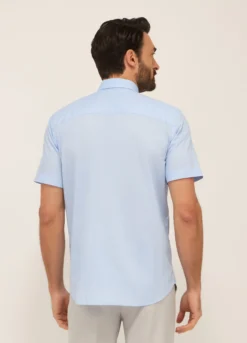 Camicia a maniche corte in misto cotone uomo