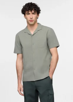 Camicia a maniche corte in seersucker uomo