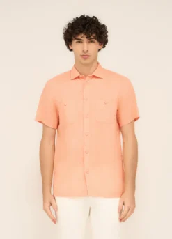 Camicia bowling in puro lino uomo