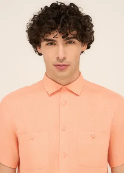Camicia bowling in puro lino uomo