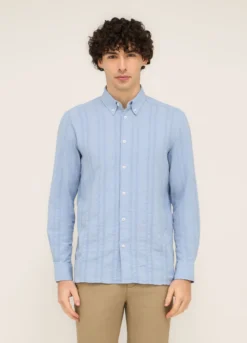 Camicia colletto button-down in cotone uomo